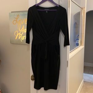 Lauren Ralph Lauren Black Stretchy Midi Dress